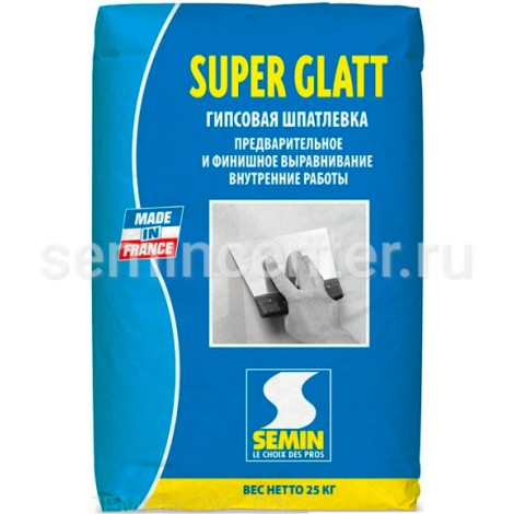 Шпатлёвка Semin Super Glatt, сухая финишная выравнивающая