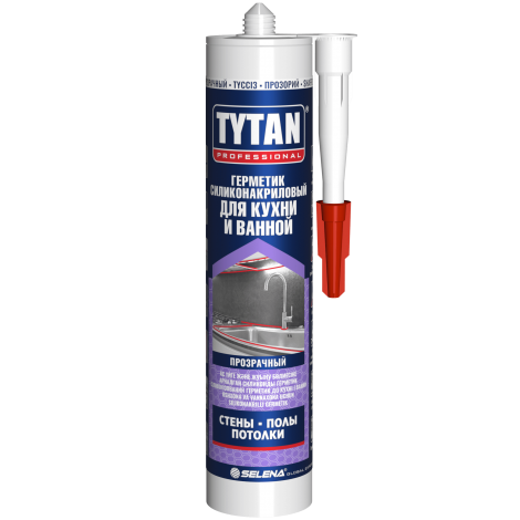 Tytan Professional Герметик Силиконакриловый для Кухни и Ванной бесцветный 280мл